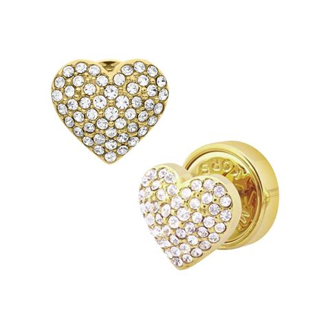 michael kors heart earings|michael kors pave stud earrings.